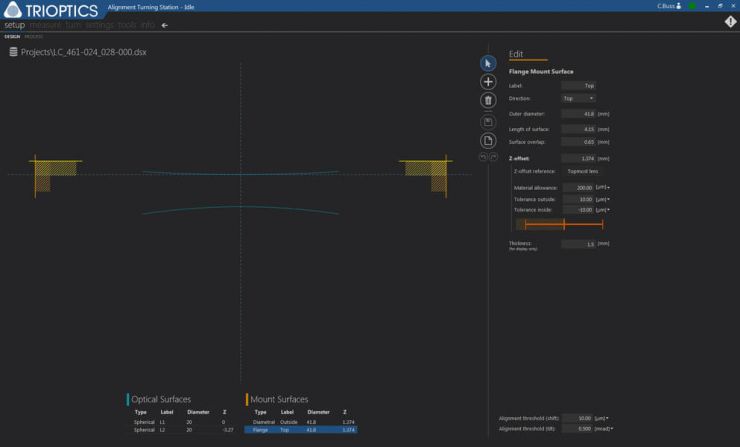 Input of the design data